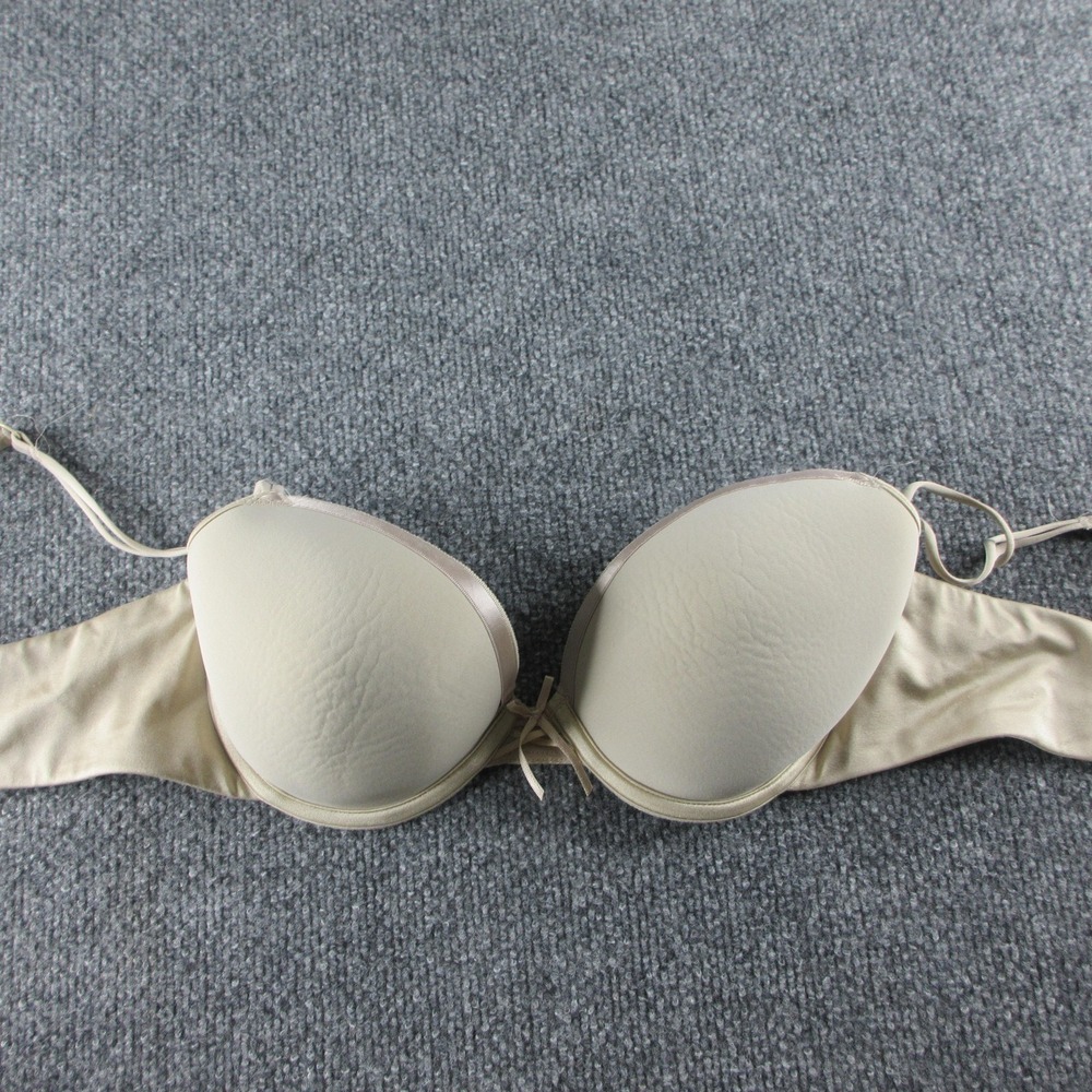 Wacoal Bra Womens 36D Beige Push Up Padded Underwire Front Closure Satin Straps